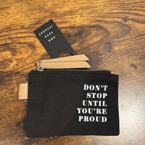 Chic Black Inspirational Canvas Pouch